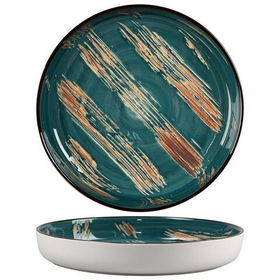 Тарелка с бортом Texture Dark Green Lines 16,5*2,6 см