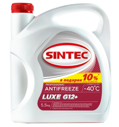 Антифриз Sintec Luxe G12+, красный, 5,5 кг