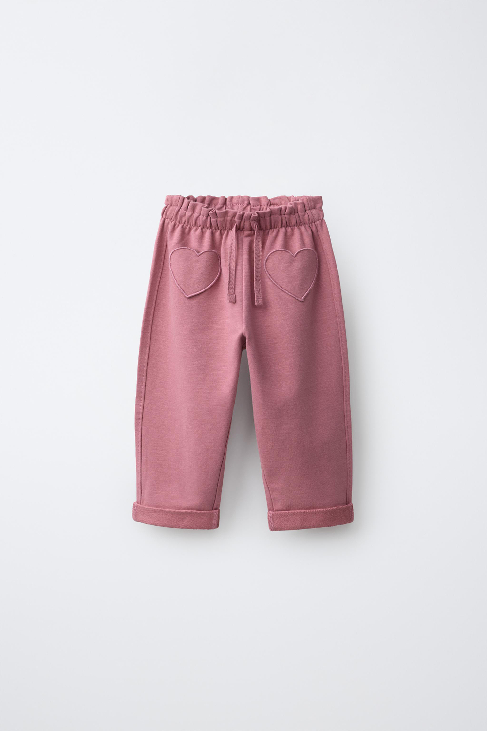 ZARA ТРИКОТАЖНЫЕ БРЮКИ-ШАРОВАРЫ, РОЗОВАТЫЙ
