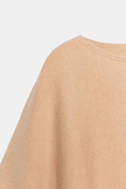 ZARA ОДНОТОННАЯ ТРИКОТАЖНАЯ НАКИДКА, СВЕТЛЫЙ ЖЕЛТО-КОРИЧНЕВЫЙ