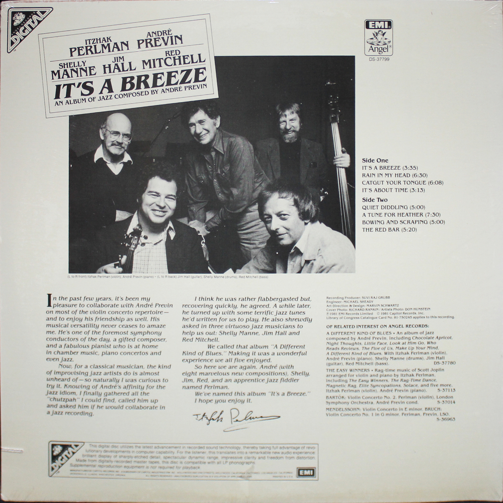Itzhak Perlman, Andre Previn / It's A Breeze (LP)