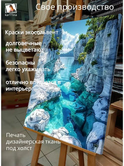 Картина "Голубая лагуна", на стену 30х40см 1шт.