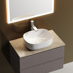 Тумба подвесная Sancos Snob T, Doha Soft 790х445х500, под столешницу с отверстием под смеситель, цвет Kreman, арт. SNT80SM