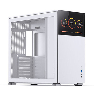 Корпус JONSBO D41 STD SC, 8" Color LCD, mini-ITX, micro-ATX, ATX, белый (без БП)