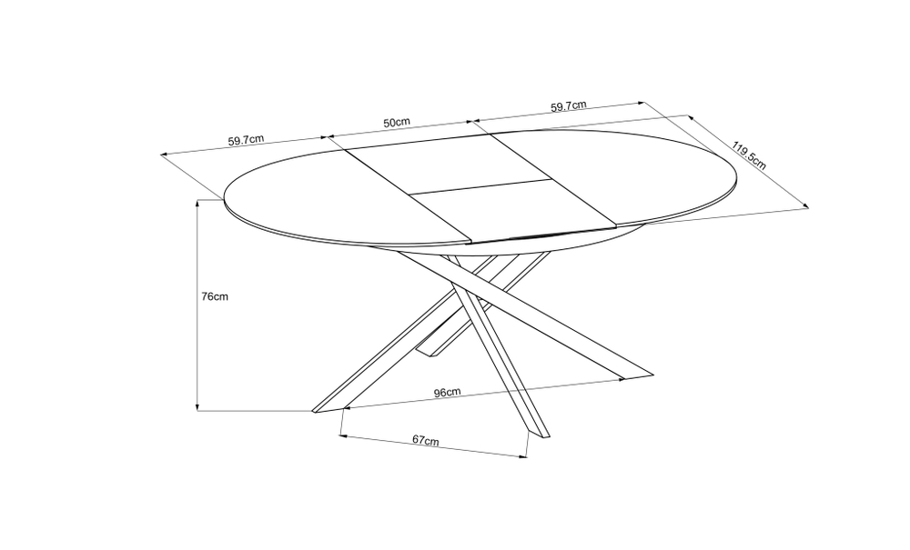 83MC-1907DT WH Стол обед.круг раскл.керам.бел. 170(120)*120*76см