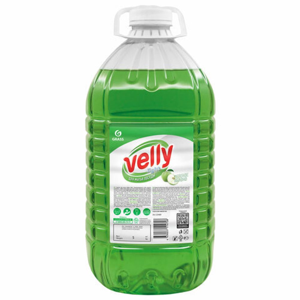 Средство для мытья посуды 5 кг, GRASS VELLY "Яблоко", концентрат, ПЭТ, 125469