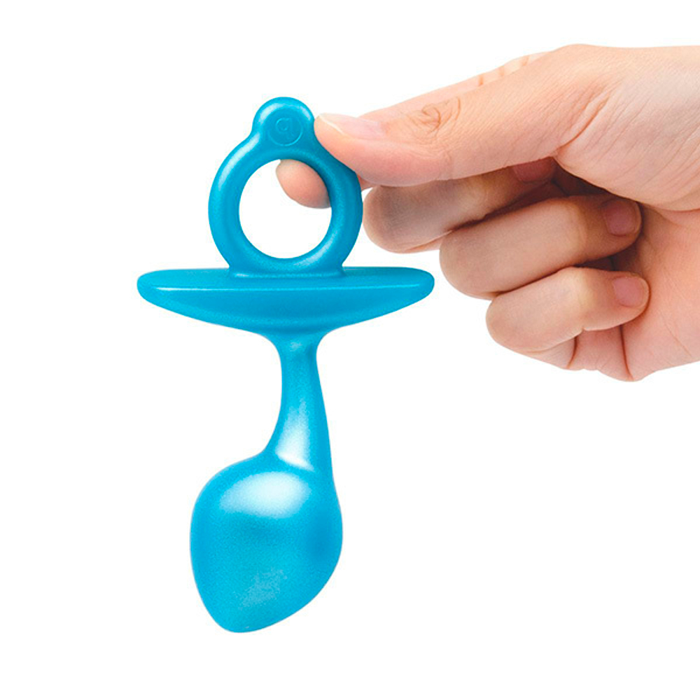 Голубая анальная пробка для массажа простаты 10,7см b-Vibe Bulb Silicone Prostate Plug BV-078