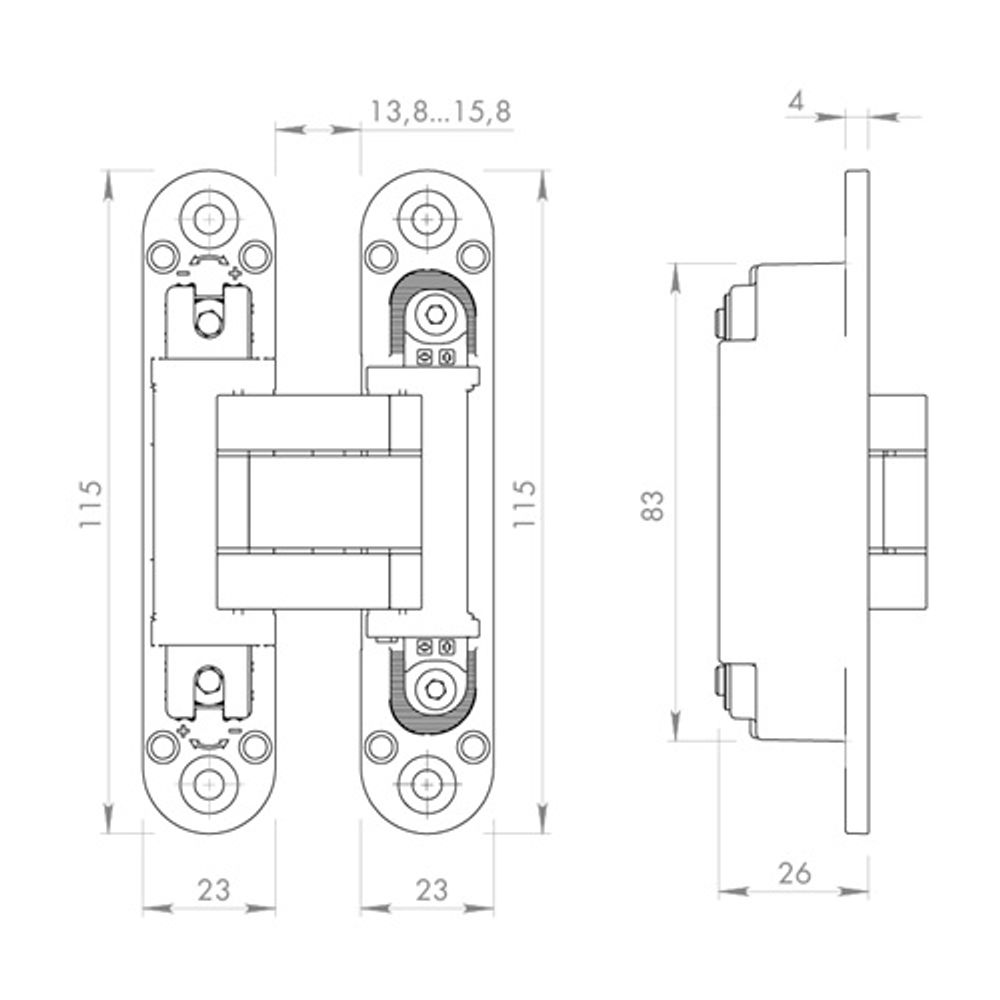Петля скрытой установки ARMADILLO LM/U3D3000.VPG BL/BL черный /61917/ (1шт)