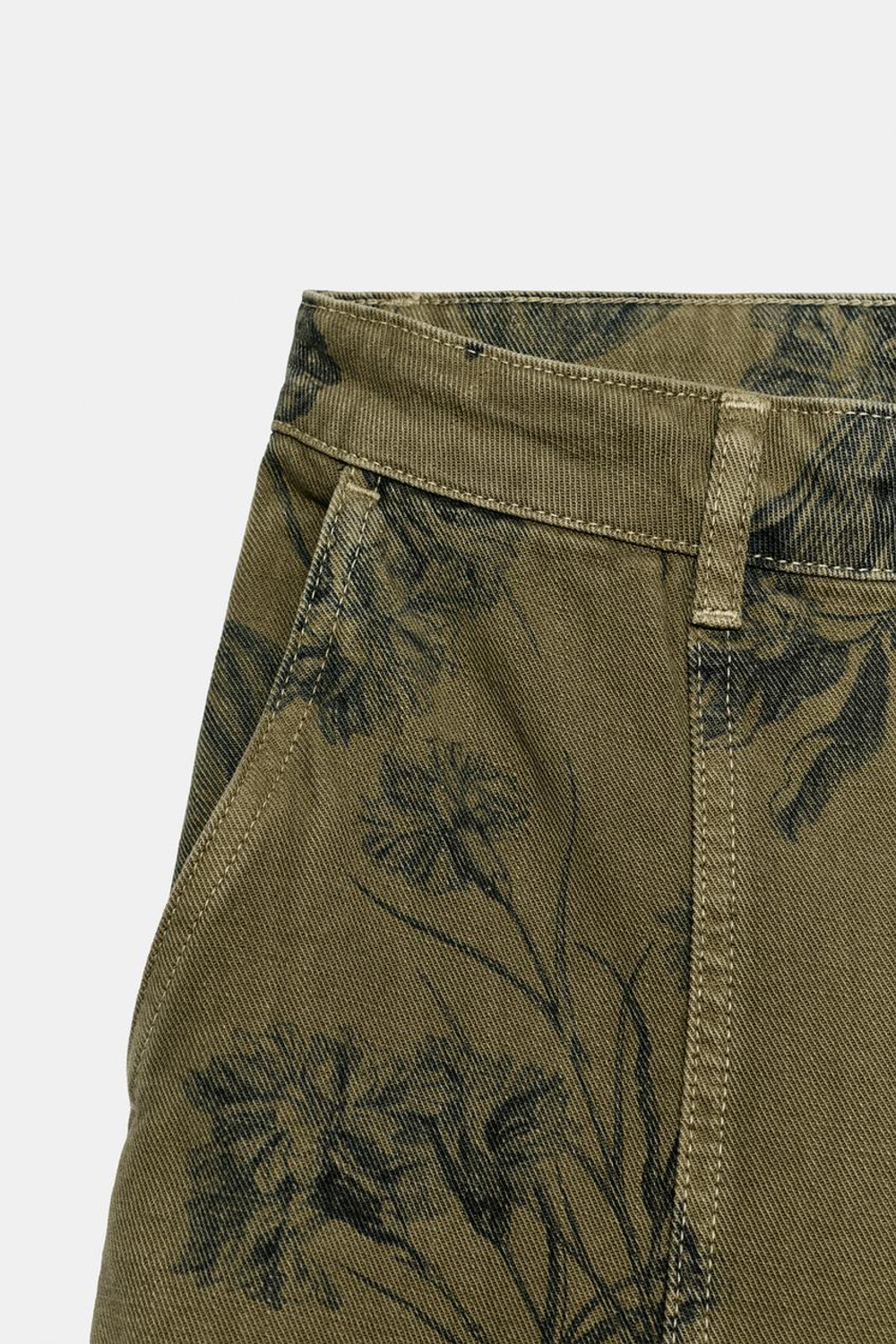 ZARA ДЖИНСЫ BARREL С НИЗКОЙ ПОСАДКОЙ И ПРИНТОМ — ZW COLLECTION, СВЕТЛО-БЕЖЕВЫЙ
