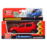 Модель ин. мет. "Renault Sandero" 12см, открыв.двери, красный, коробка SB-17-61-RS-N(RE)-WB (Технопарк)