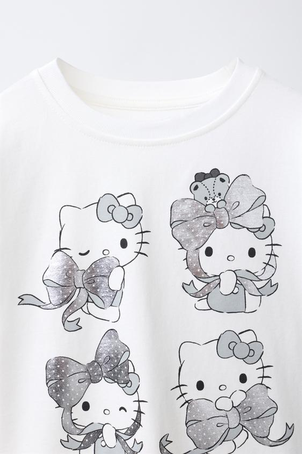 ZARA ФУТБОЛКА С ПРИНТОМ HELLO KITTY © SANRIO, БЕЛЫЙ