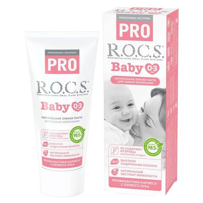 Детская зубная паста Rocs PRO Baby 0-3 лет 45г