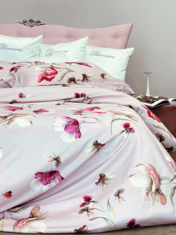 Постельное белье 2 спальное евро макси Blumarine Fleurette Ribes розовое