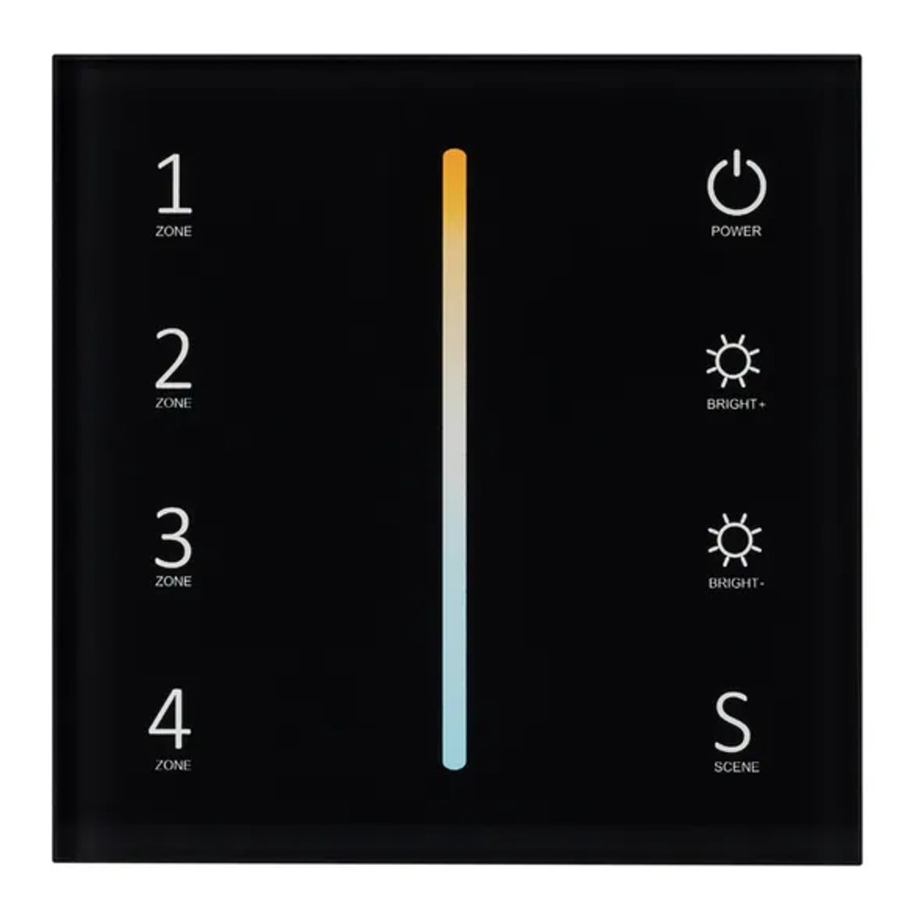 Панель Sens SMART-P43-MIX Black (230V, 4 зоны, 2.4G) (Arlight, IP20 Пластик, 5 лет) 028137