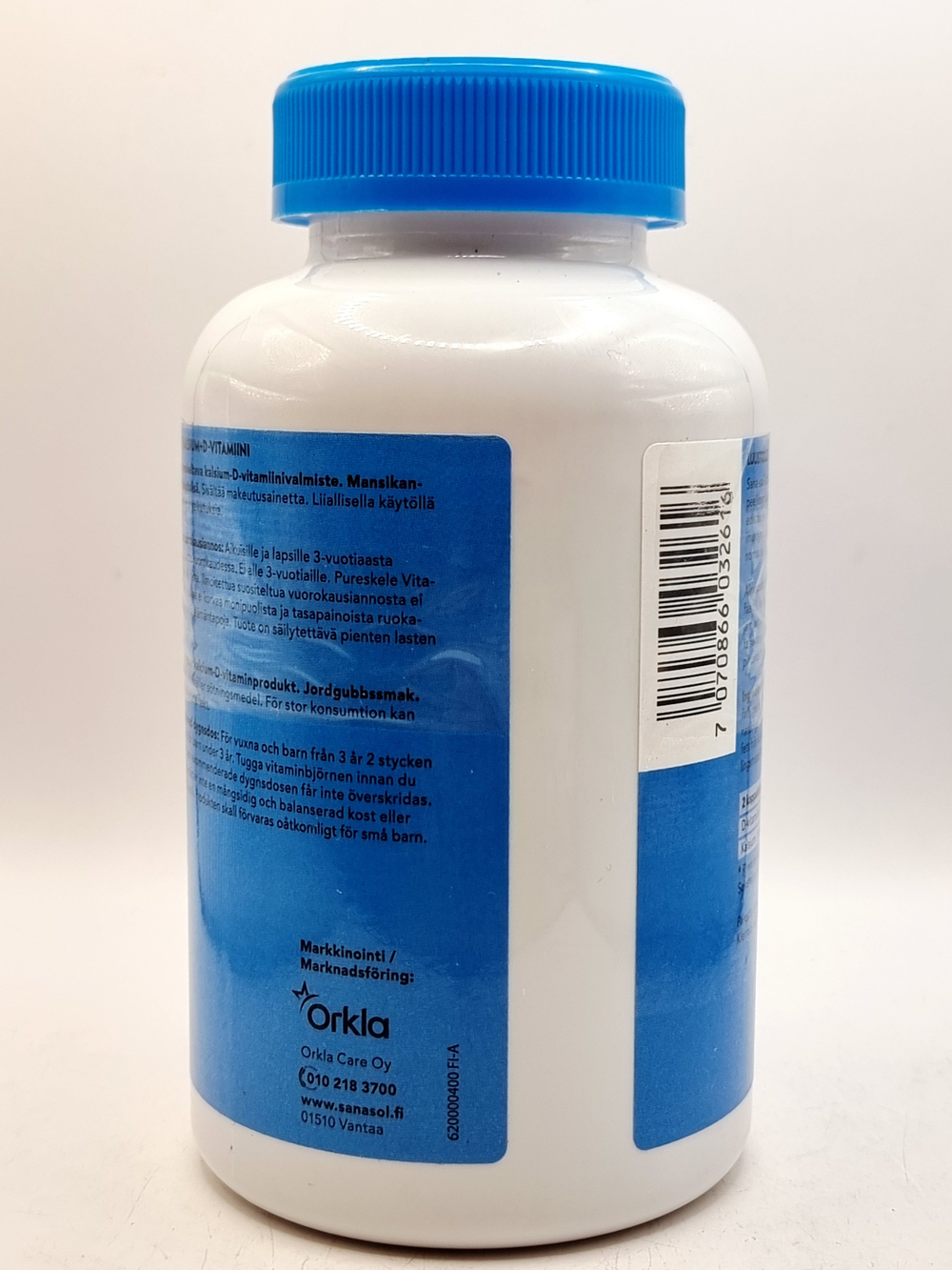 Sana-Sol Vitanallet детский Кальций + Д с клубничным вкусом 90 шт., 270 г (из Финляндии)