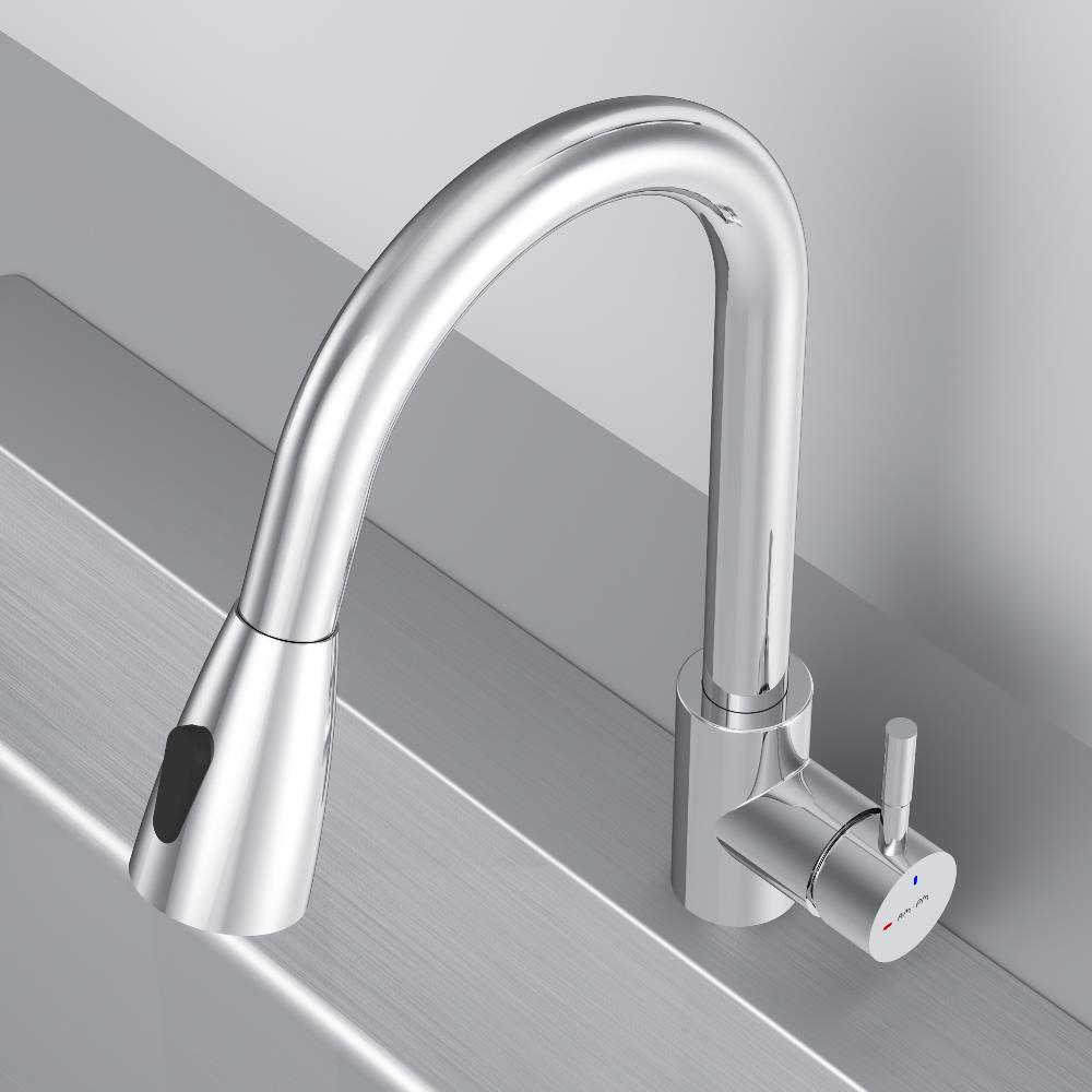Смеситель для кухни с вытягивающимся изливом, хром AM.PM X-Joy S F85B07500
