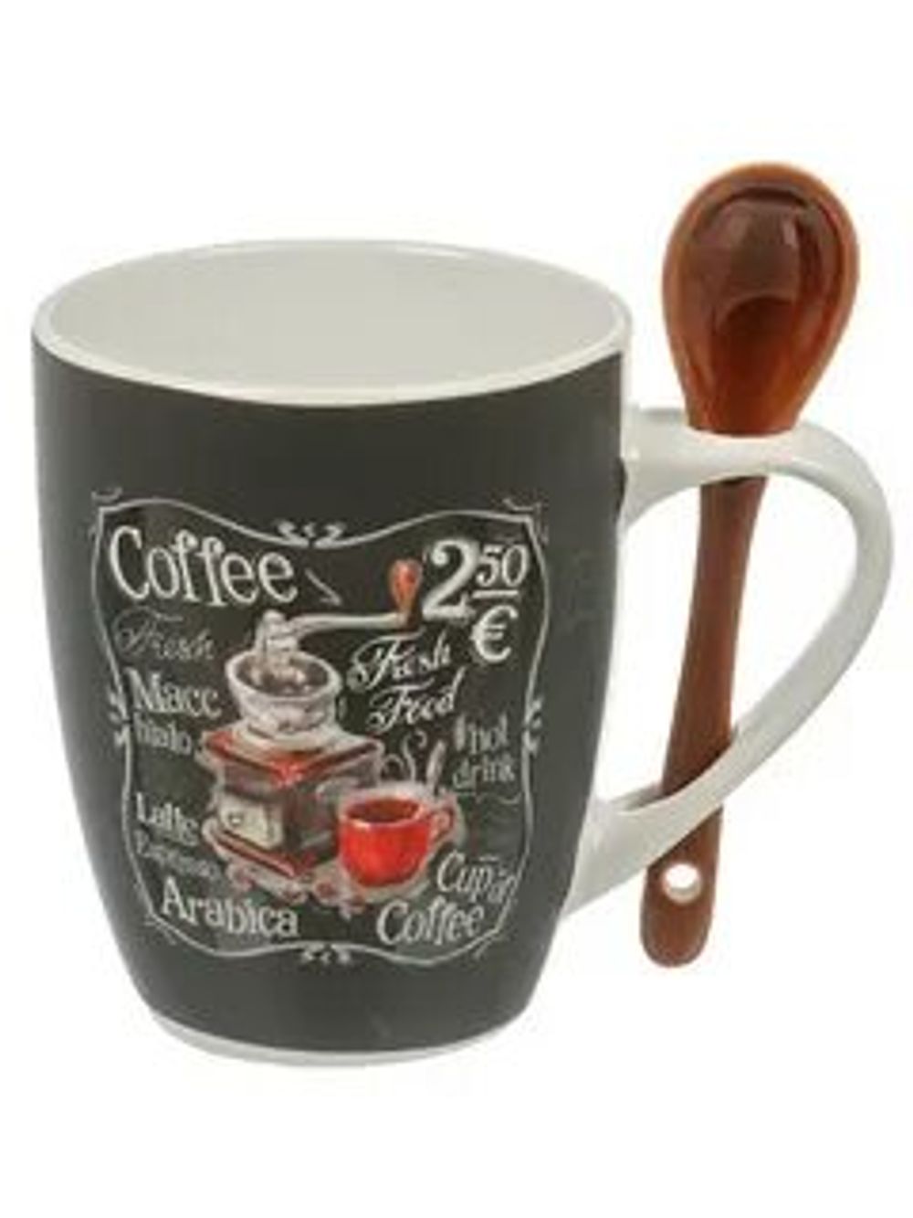 Кружка сложкой "Coffee" (микс) (х48)