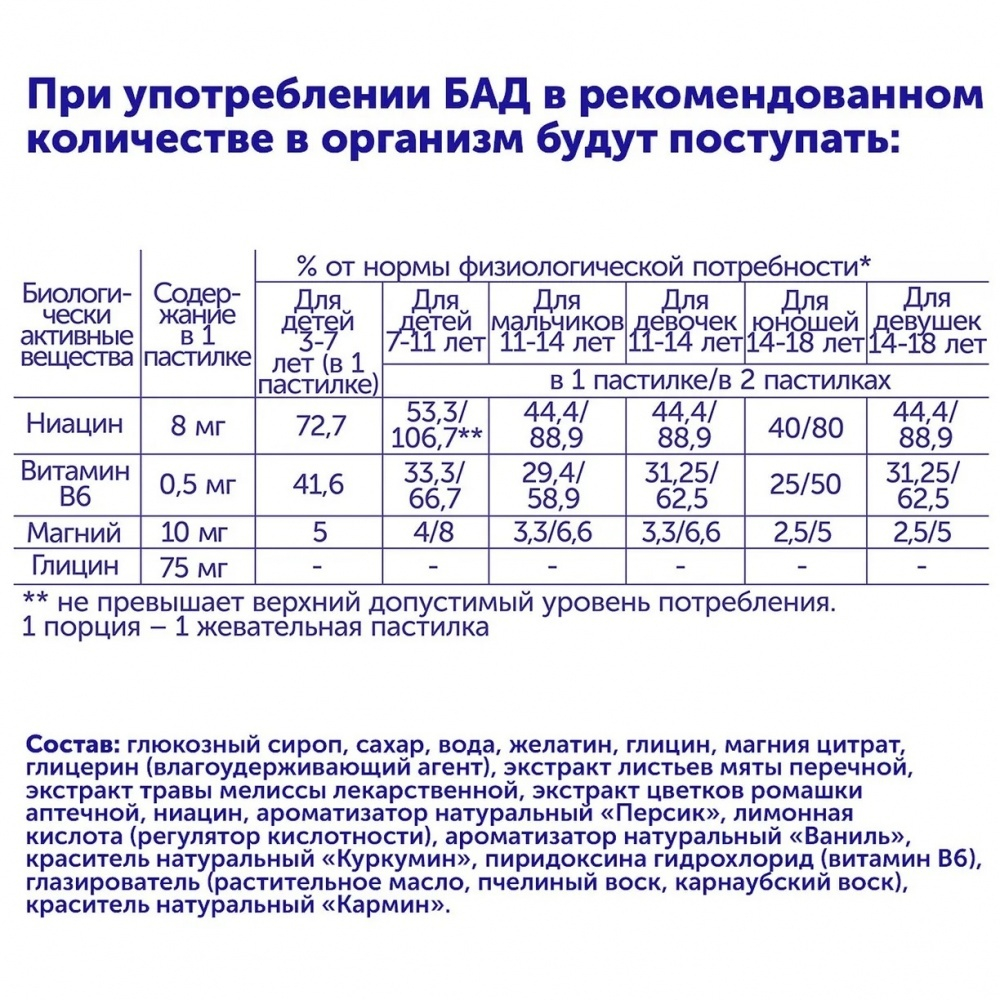 Tree of life Kids Комплекс спокойствие 30 пастилок