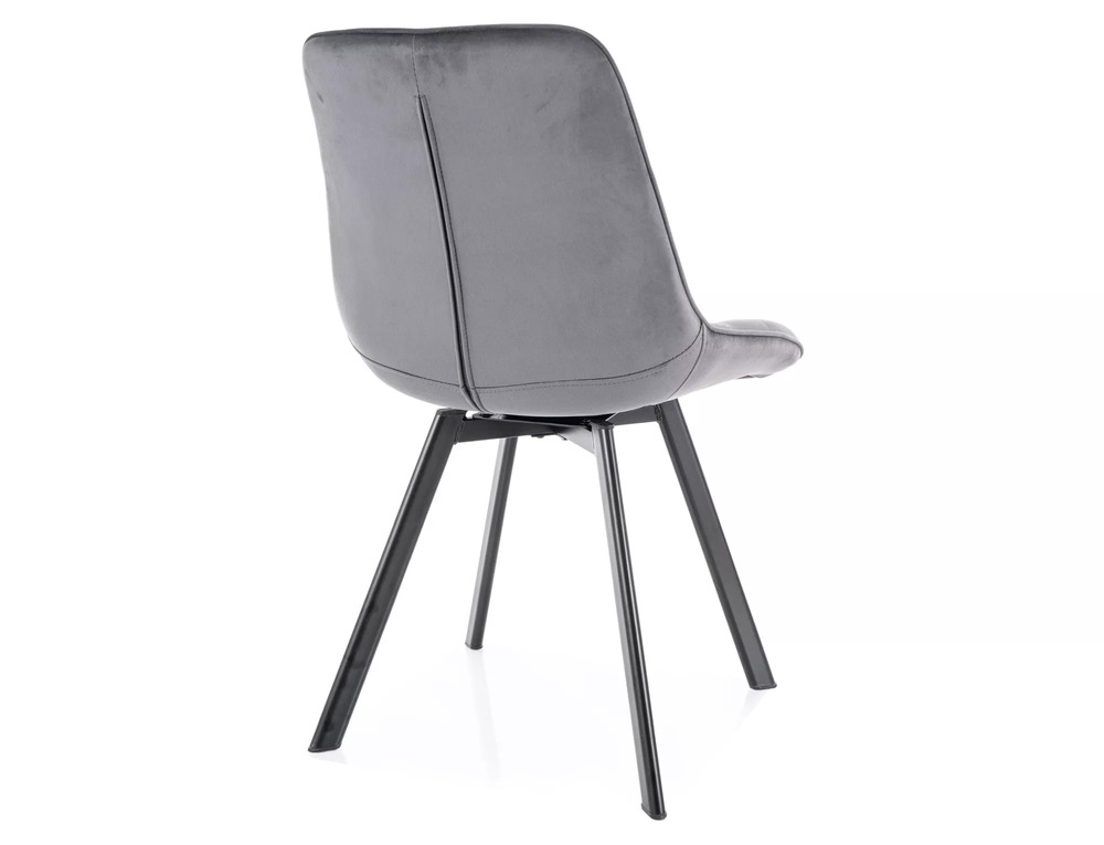 Стул SIGNAL MONTI Velvet Bluvel 14 серый/черный, поворотный