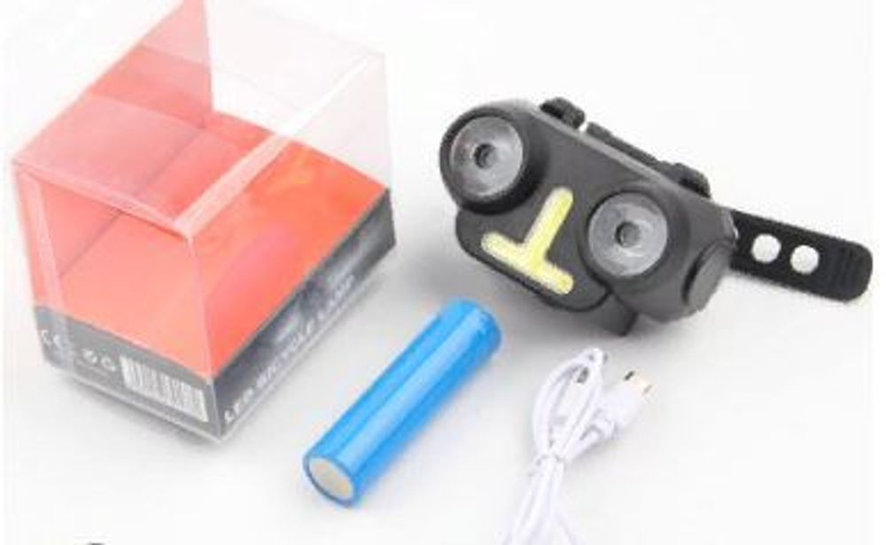 Фонарь передний DRCK HROS-T632, 2LED+COB Usb зарядка