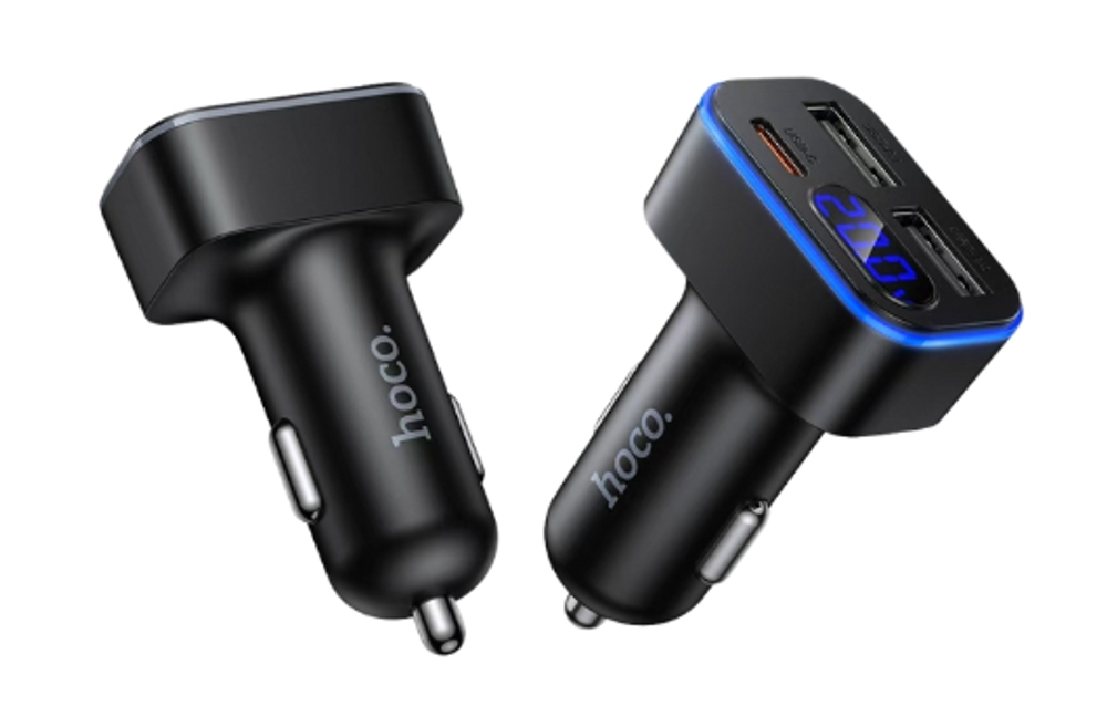 Автомобильное заряд. устр. Hoco Z63A 2USB/1C черное