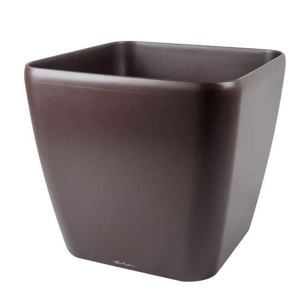 Кашпо (пластик) Lechuza Quadro (espresso metallic) without plug, 50x50xH47см