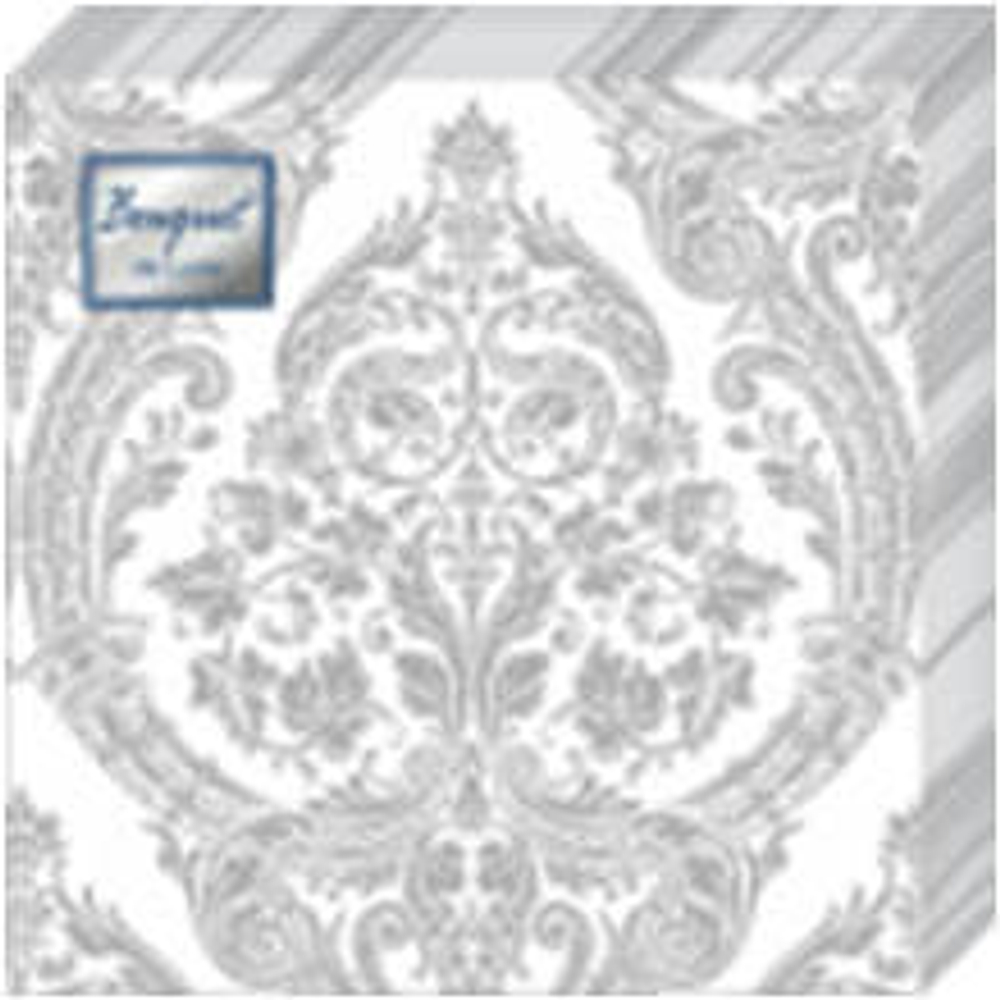 Royal (серебро) на белом Салфетки 20л Home Collection Classic, 3-х сл *12