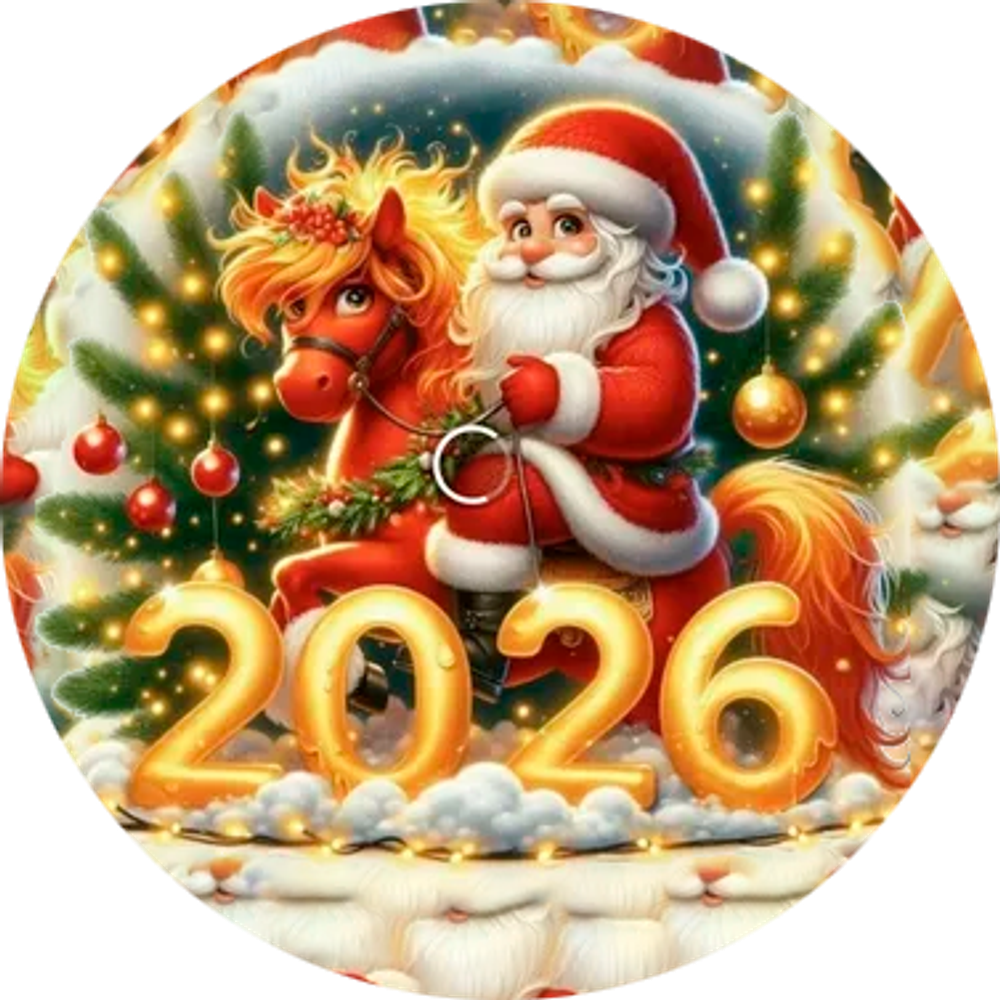 Вафельная картинка Новогодняя №1 (диаметр 14см)