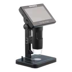 Цифровой микроскоп МИКМЕД LCD 5-5Mp - вид слева в три четверти на штативе