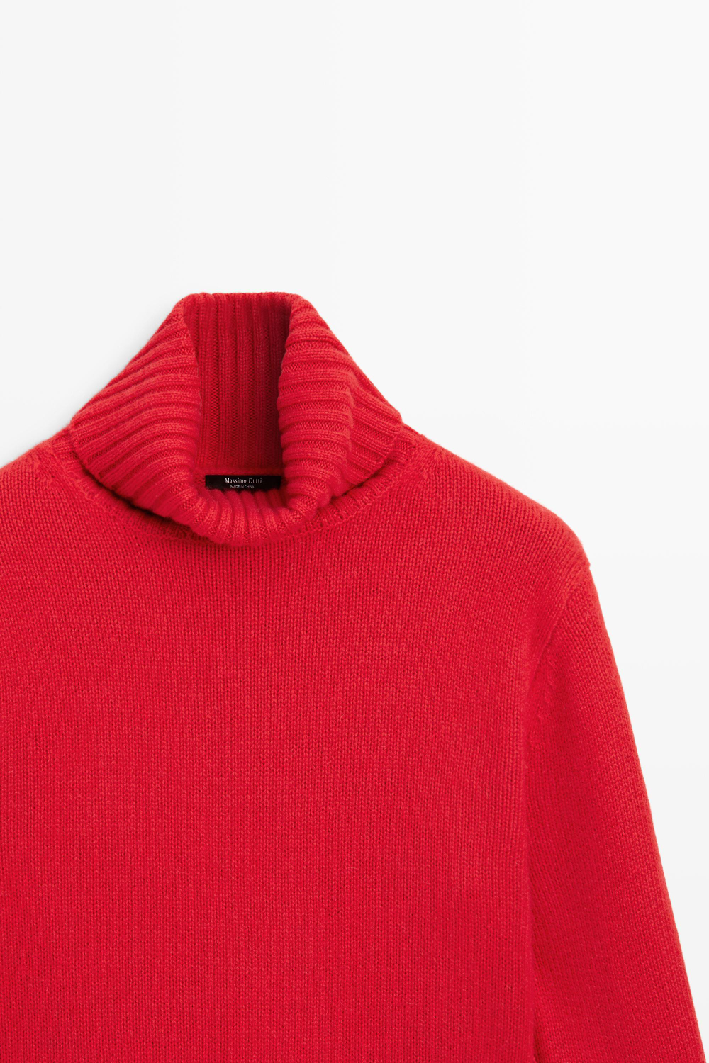 Massimo Dutti Короткий свитер из 100% кашемира, красный
