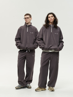 Drawstring Half-Zipped Sweatshirt Grey Excalibur