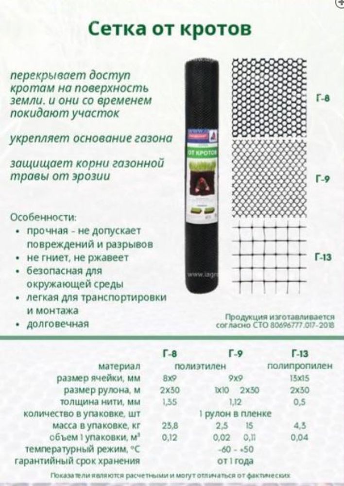 Сетка от кротов пластик. 9*9мм (1 х 10м) Г-9 Чёрная Сетка от кротов пластик. 9*9мм (1 х 10м) Г-9 Чёрная