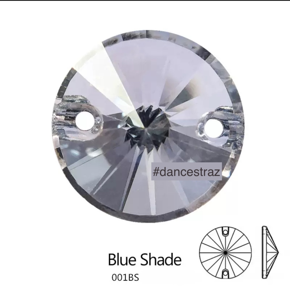 Стразы пришивные, Rivoli, Blue Shade, 001BS, 12mm, (40 ea/pkg), 5A+best, (F2)