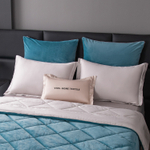 КПБ на резинке Сатин Velvet Premium с Одеялом VPR008, Евро, 4 наволочки, простынь 180*200*25
