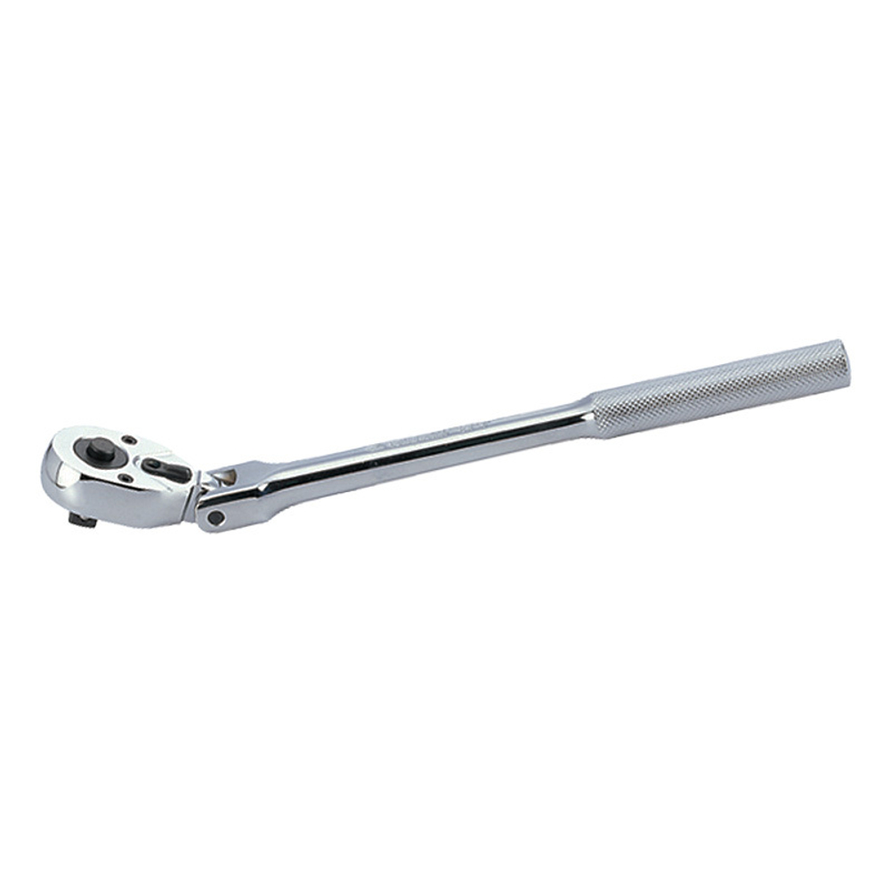KING TONY (3781-11F) Трещотка 3/8", 280 мм, 32 зубца, флажковая с кнопкой, шарнирная