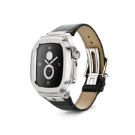 Корпус для Apple Watch ROL41 - Серебристый/Натуральная кожа