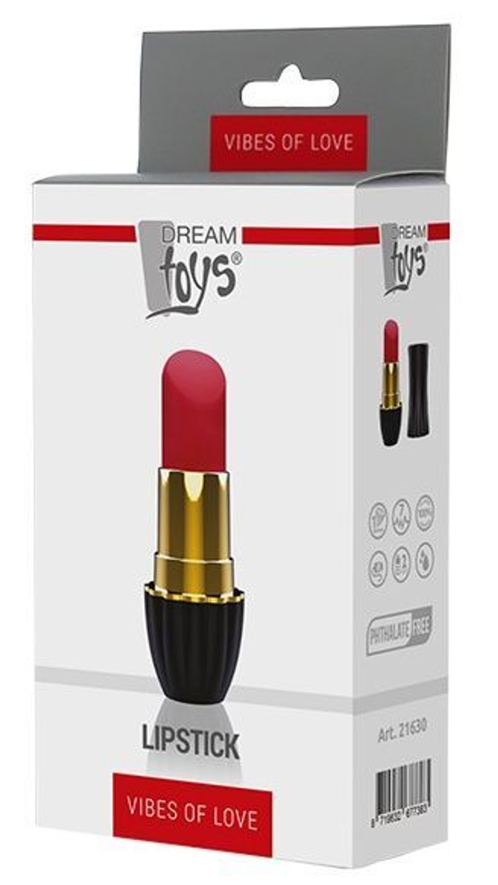 Клиторальный стимулятор-помада LIPSTICK - 9,3 см. (Цвет: черный с красным)