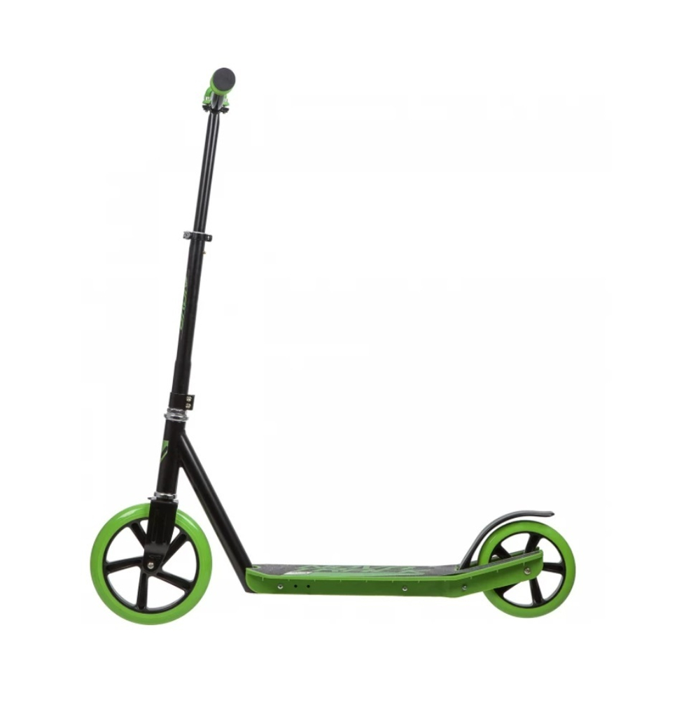 Самокат Novatrack Polis Plastic NF, колеса 230/180 мм, зеленый