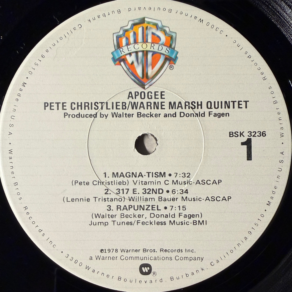 Pete Christlieb / Warne Marsh Quintet – Apogee (США 1978г.) Т