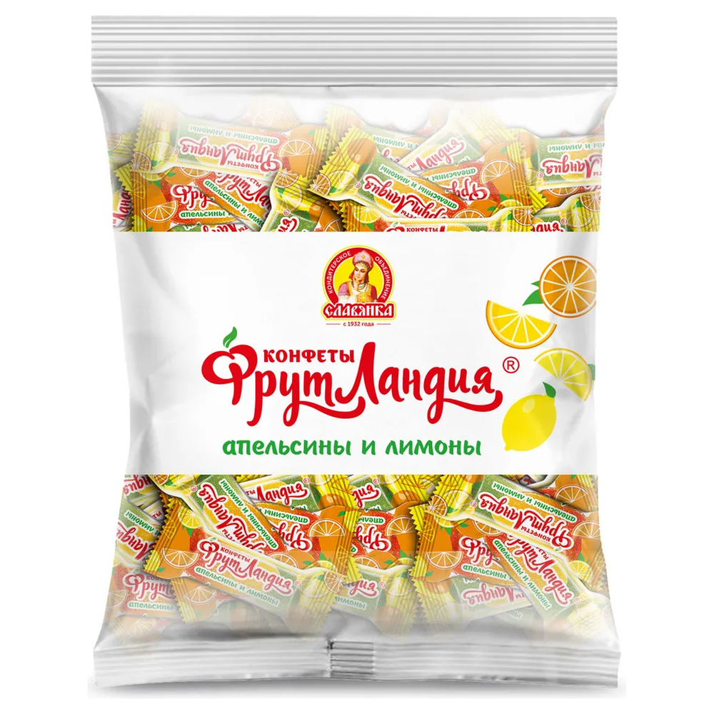 Конфеты желейные Фрутландия апельсин и лимон Славянка, 1 кг