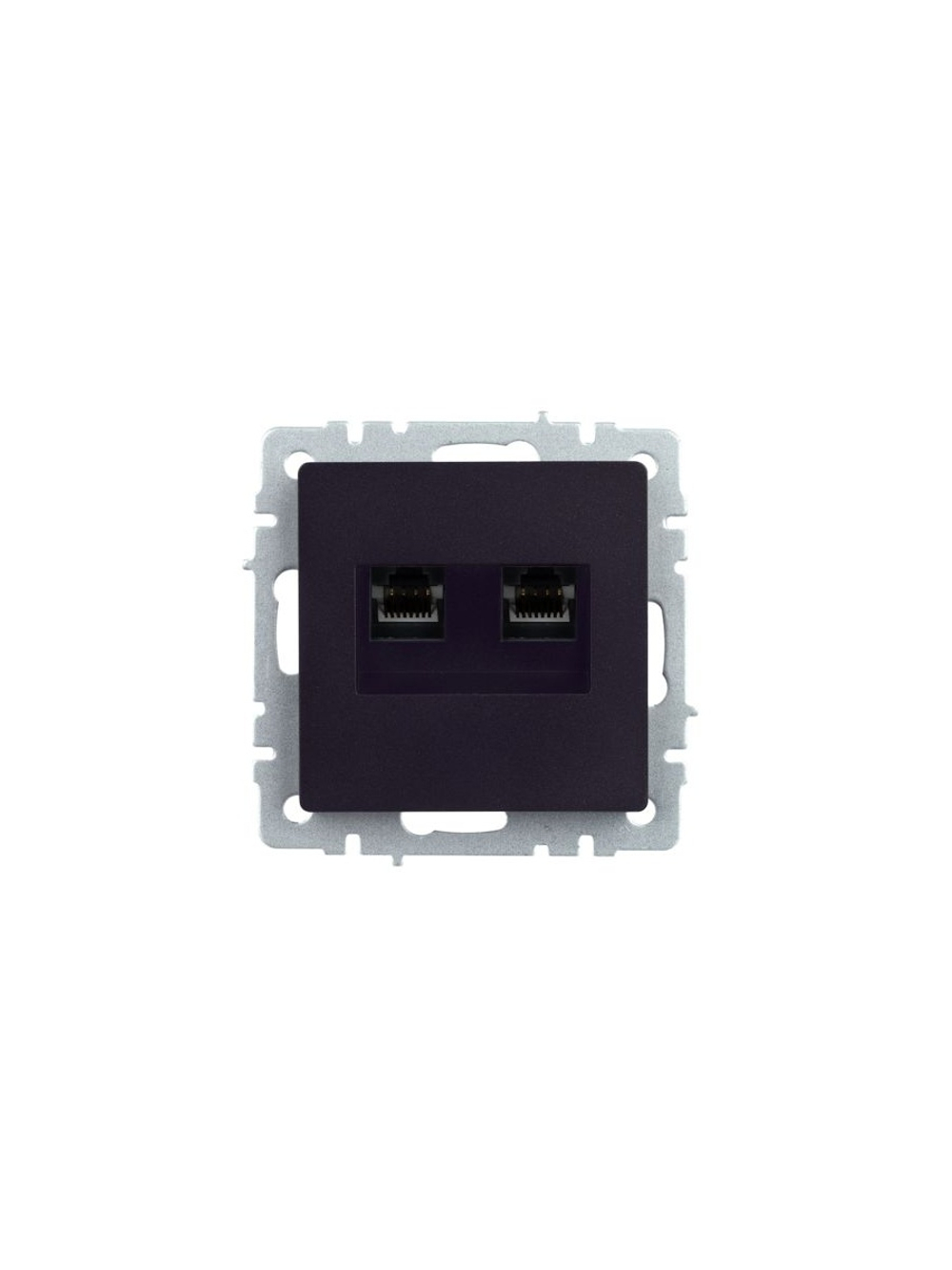 Розетка компьютерная двойн. СП RJ45 кат.5E BRITE РК10-2-БрЧ механизм черн. IEK BR-K20-1-K02