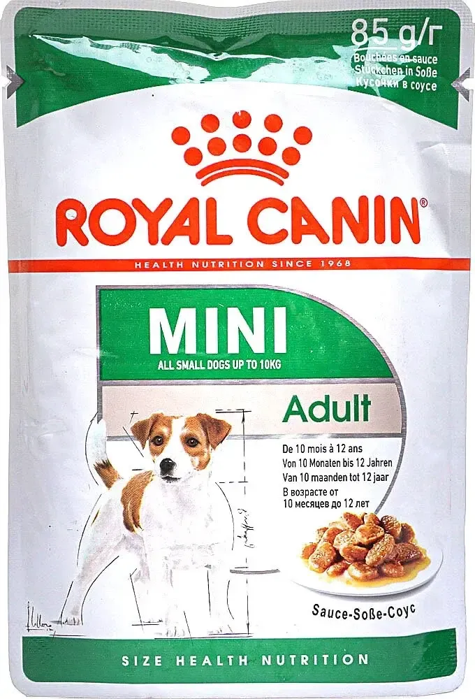 Royal Canin 85г пауч Mini Adult Влажный корм для взрослых собак мелких пород старше 10 месяцев