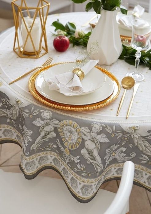 Скатерть "Этель" Classic style d=150см +/-3см, 100% хл, саржа 190 гр/м2
