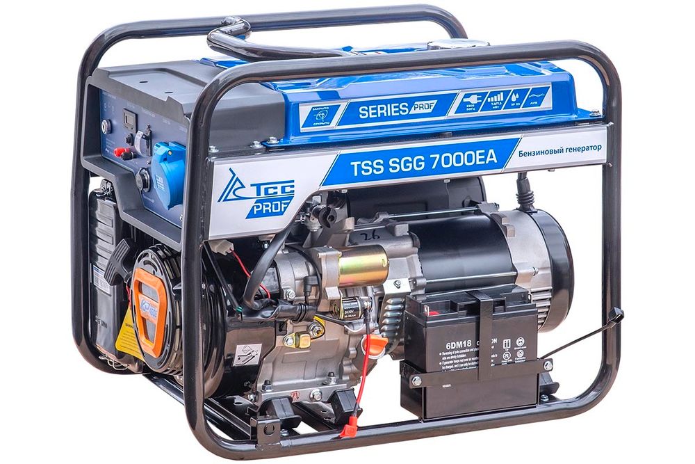 Бензогенератор TSS SGG 7000EA - [7 кВт / 30.5 А] эл. старт, АКБ