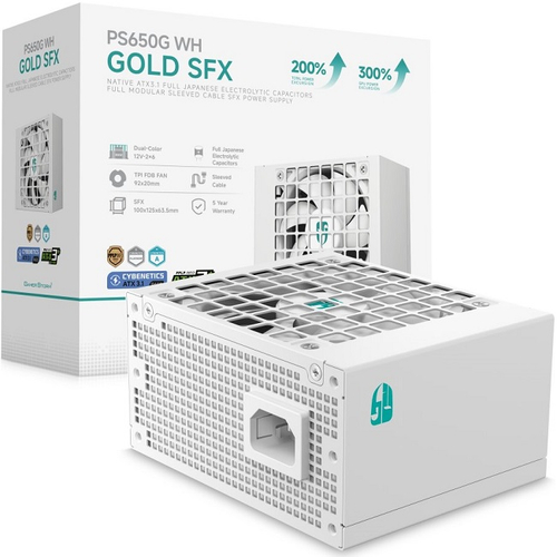 Блок питания Deepcool 650W GAMERSTORM PS650G WH (модульный, 16 Pin PCIe 5.0, Cybenetics Platinum, PPLP Gold, SFX)