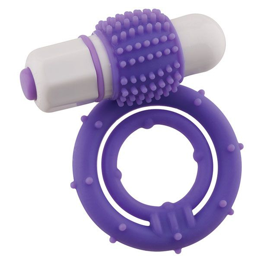 Фиолетовое виброкольцо с шишечками NEON EUPHORIA CLITORAL RING PURPLE (Цвет: фиолетовый)
