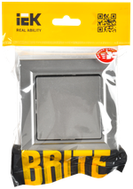 BRITE Выключатель 1-клавишный 10А в сборе ВСР10-1-0-БрС сталь IEK