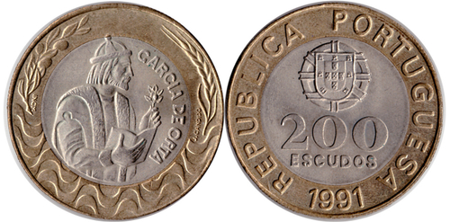 Португалия 200 эскудо 1991 xf