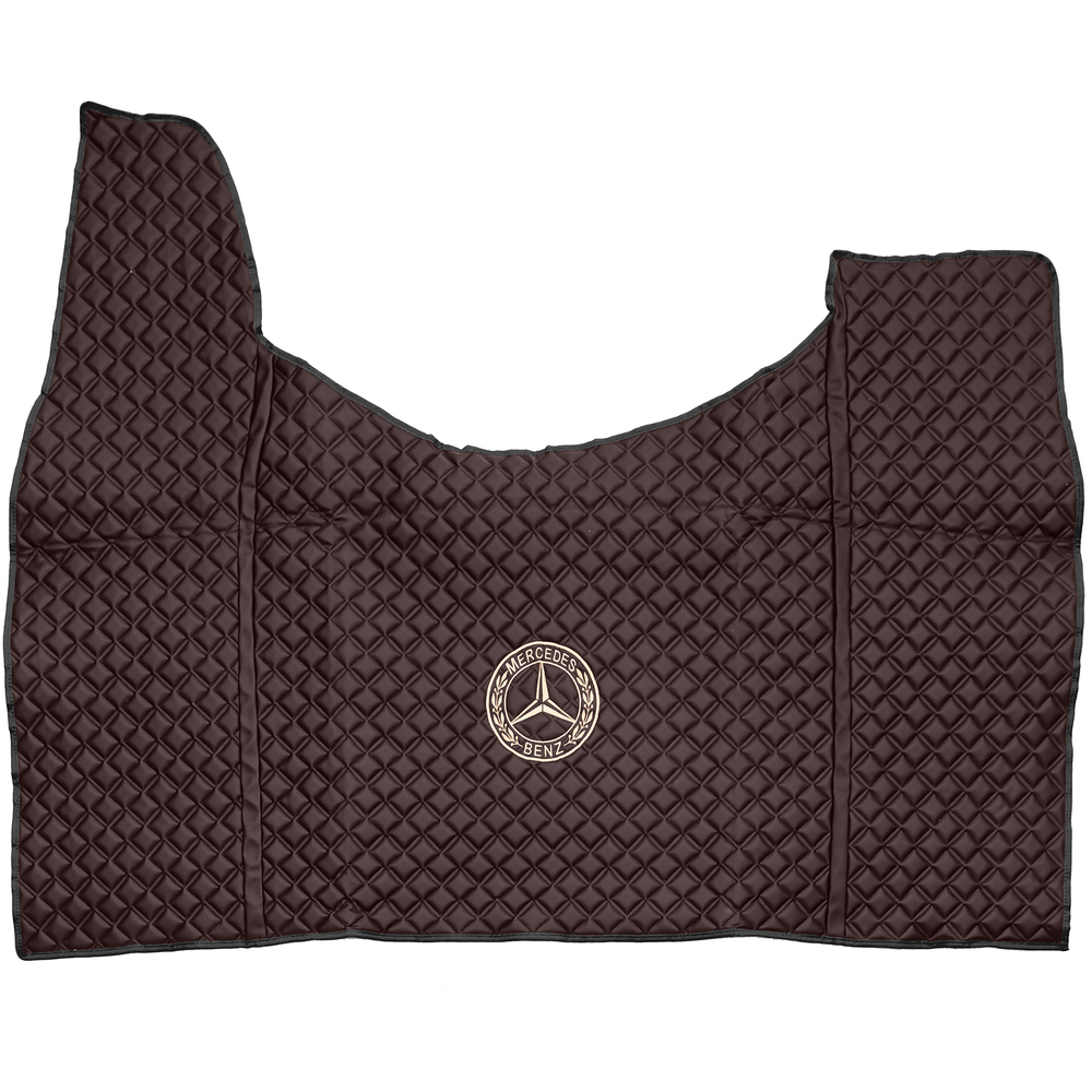 Ковры MERCEDES Actros MP3 (автомат) с шахтой (экокожа, коричневый, черный кант, бежевая вышивка)