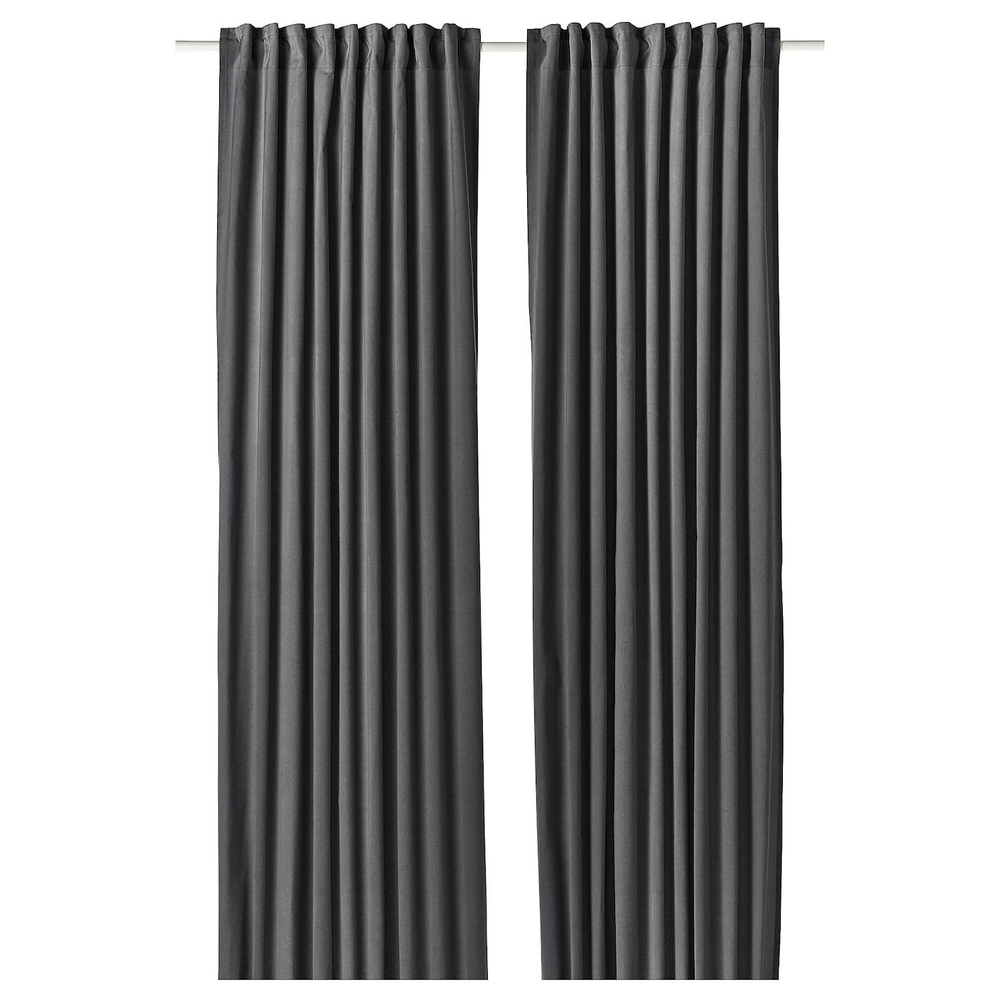IKEA SANELA  (ИКЕА САНЕЛА)  -  Штора, 2 шт, на ленте/темно-серый, 140x300 см